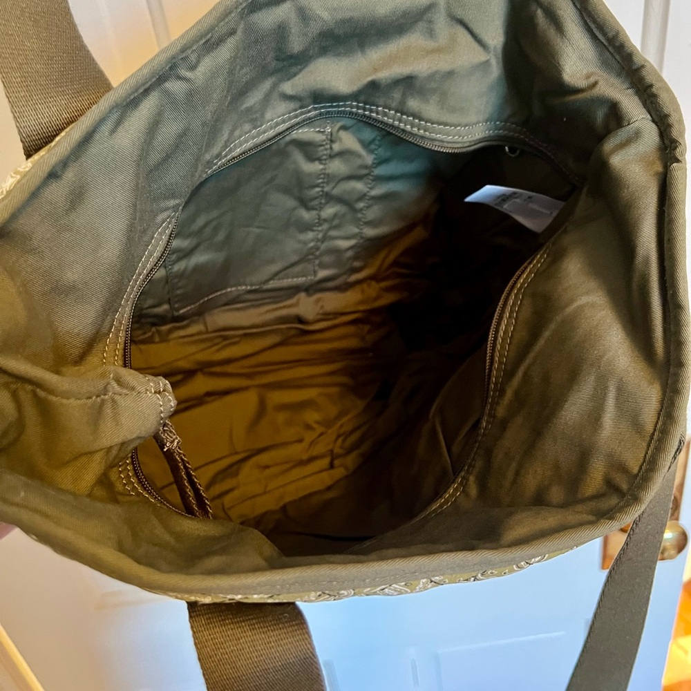 Lands' End Olive Green Paisley Tote Bag - Picture 4 of 6